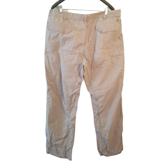 CARHARTT DUNGAREE FIT SIDE POCKET BEIGE MEN'S PANTS SIZE 42X34 SLASH POCKET - Picture 2 of 6